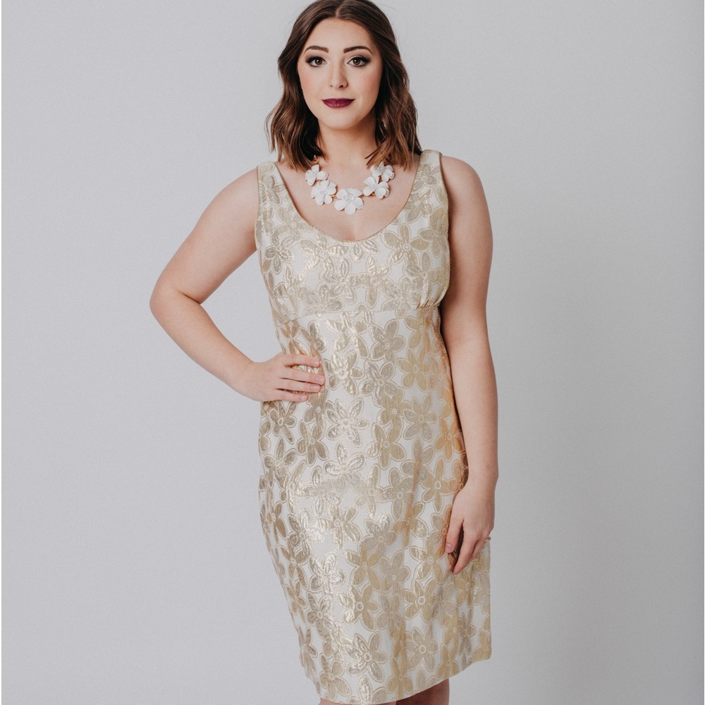 Kate Spade Brand New! gold & cream adorable dress